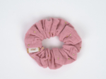 Small scrunchie gaze pois or rose thé