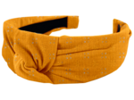 Large Crossed Headband gaze dentelle ocre