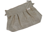 Mini Pleated clutch bag golden linen