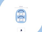 Small Elastics bows gaze pois or bleu baltique