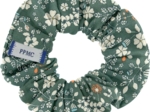 Small scrunchie fleuri kaki