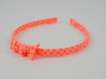 Thin headband neon orange gingham