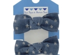 Small elastic bows silver star jeans