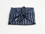 Fupochiki S (14 x 17 cm) striped silver dark blue