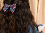Bow tie hair slide romance fleurie
