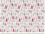 1 m fabric coupon grey red christmas tree ex1113