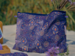 Cosmetic bag with flap lavandula