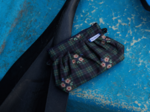 Mini Pleated clutch bag tartan fleuri