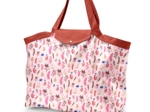 Tote bag with a zip herbier rose