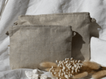 Tiny coton clutch bag golden linen