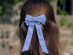Medium ribbon hair clip oxford blue