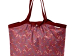 Pleated tote bag - Medium size badiane framboise