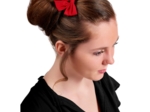 Bow tie hair slide tangerine red