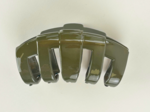Large Rounded Hair Clip lacquered khaki