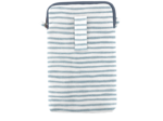 Quilted phone pocket striped blue gray glitter