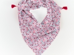 Small pom pom scarf rose grenadine