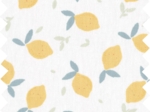 Coupon tissu 50 cm yellow and white citrus
