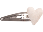 Heart hair-clips  glitter linen