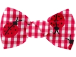 Small bow hair slide ladybird gingham