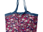Pleated tote bag - Medium size fuchsia poppy