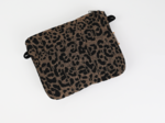Tiny coton clutch bag mocha quilted leopard