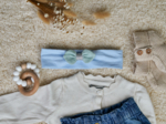 Jersey knit baby headband gaze vert d'eau