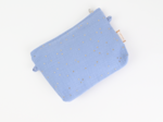 Tiny coton clutch bag gaze pois or bleu baltique