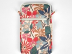 Quilted phone pocket cerise en fleur