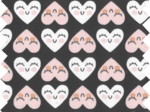 Cotton fabric ex2263 black geometric hearts