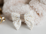 Mini bow tie clip white sequined