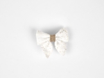 Mini bow tie clip white sequined
