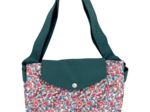 Tote bag with a zip boutons rose