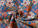 Cotton fabric ex2631 blue floral bohemian