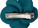 Flower petal hair slide small  bleu vert