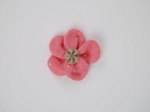 Mini Flower petal hair slide gaze pois or rose sorbet