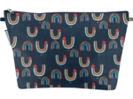 Cosmetic bag with flap poules en ciel