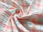 Cotton fabric ex2471 blue coral seersucker check
