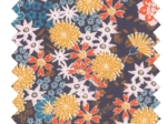 Cotton fabric ex2405 navy star flowers