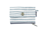 zipper pouch card purse striped blue gray glitter