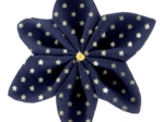 Star flower 4 hairslide navy gold star