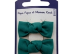 Small bows hair clips emerald green
