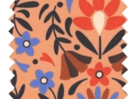 35cm coated fabric coupon ex2574 caramel vintage flower