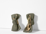 Small bows hair clips gaze pois or kaki