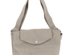 Tote bag with a zip silver linen