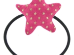 Pony-tail elastic hair star fuchsia gold star