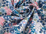 Cotton fabric ex2412 blue pink meadow