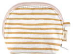 gusset coin purse rayé or blanc