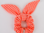 Bunny ear Scrunchie neon orange gingham