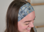 Stretch jersey headband  lavandula grey and blue