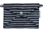 Little envelope clutch striped silver dark blue